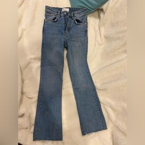 Zara High Rise Mini Flare Jeans